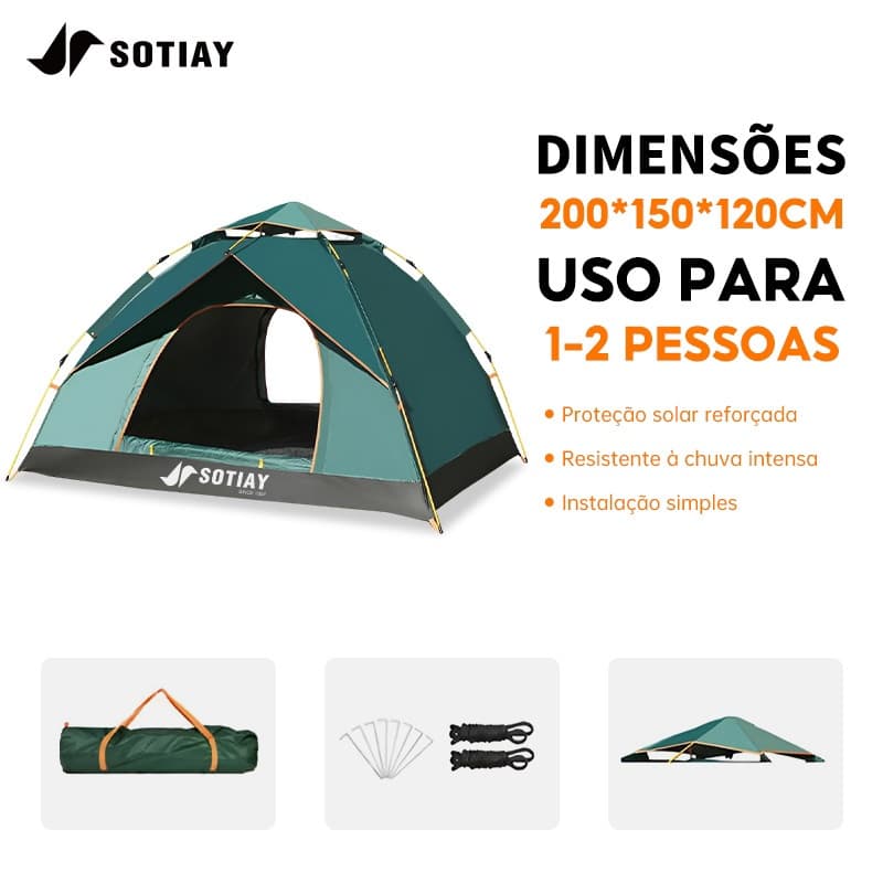 Barraca Camping Portátil A Prova D'agua Dois Andare Barraca De Acampamento 2 Pessoas De Praia