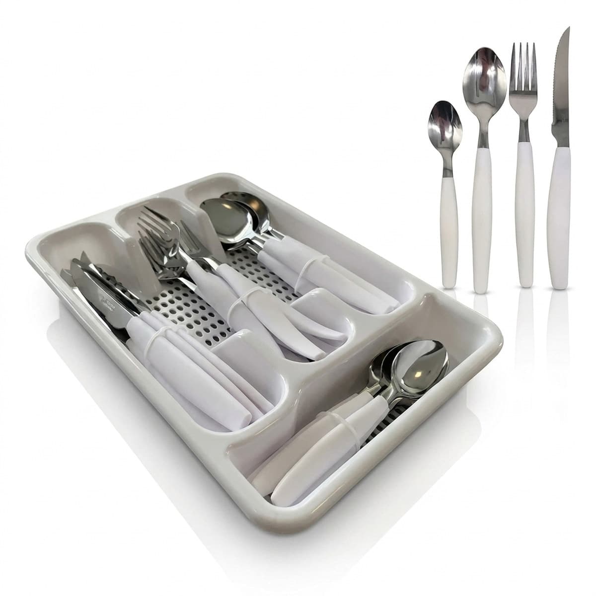 Kit de Talheres 25 Peças para Mesa Completa Refeições do Dia a Dia Jantar e Servir com Praticidade