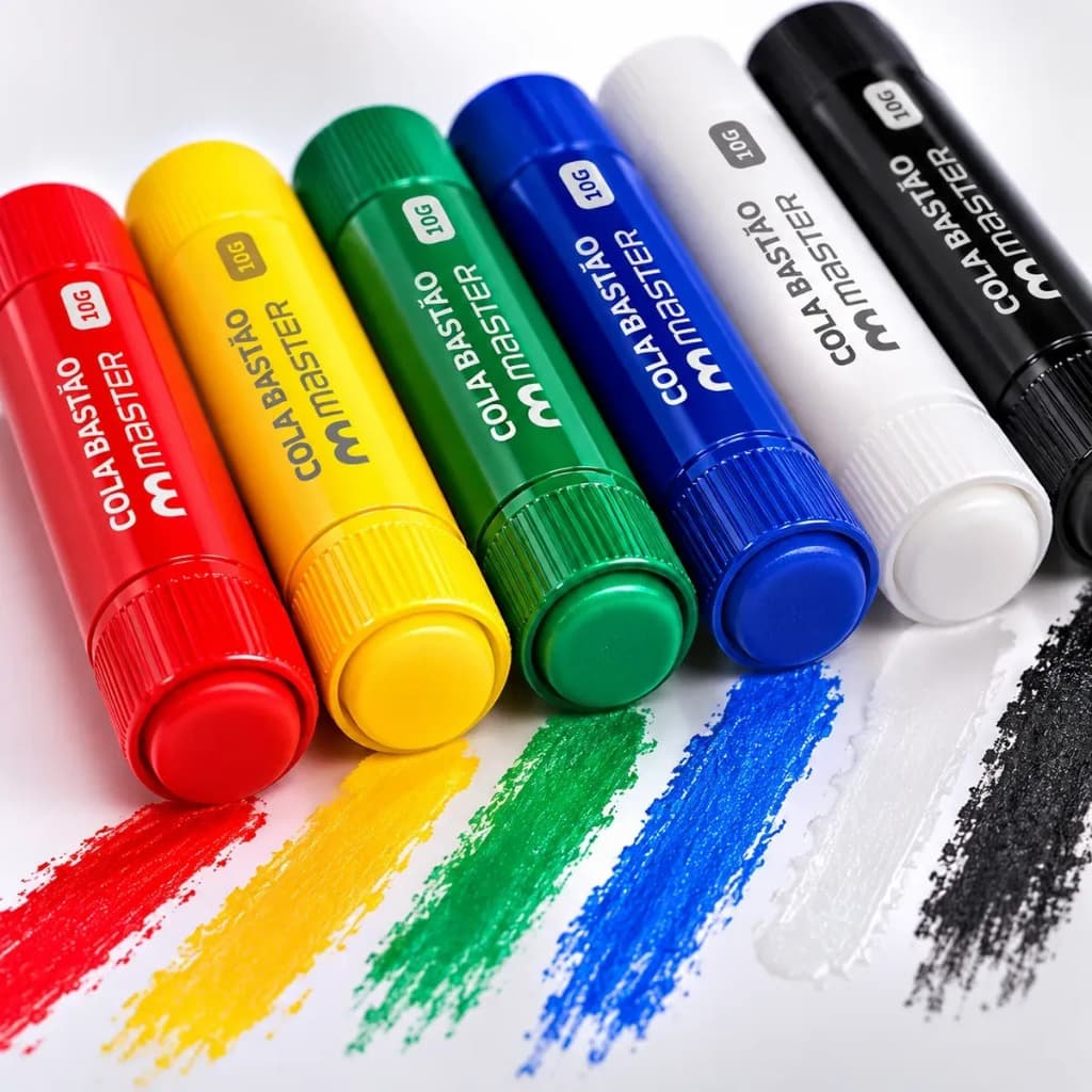 Tinta Guache Bastão 6 Cores Lavável Infantil Secagem Rápida Pintura Escolar Desenho