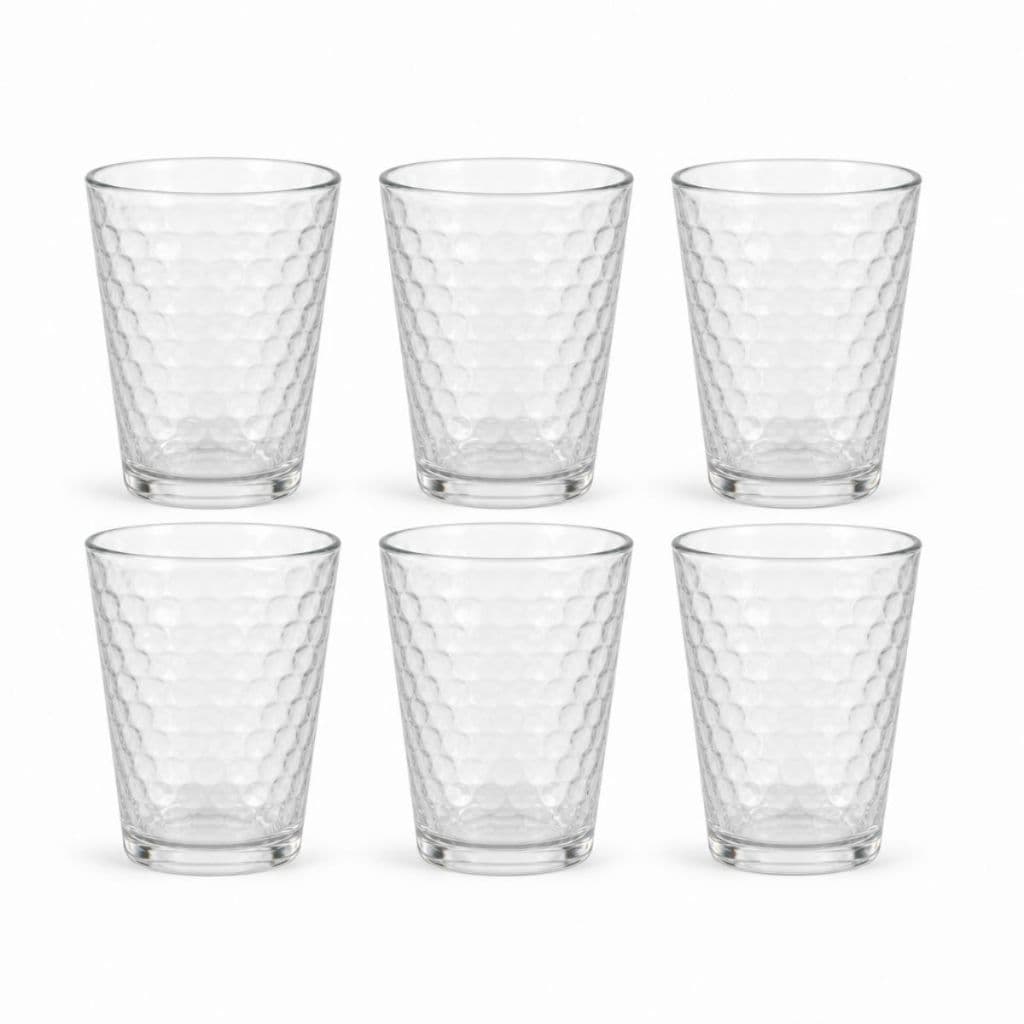 Kit 6 Copos de Vidro Batuque Nadir Figueiredo 265ml Água Suco Elegante e Moderno