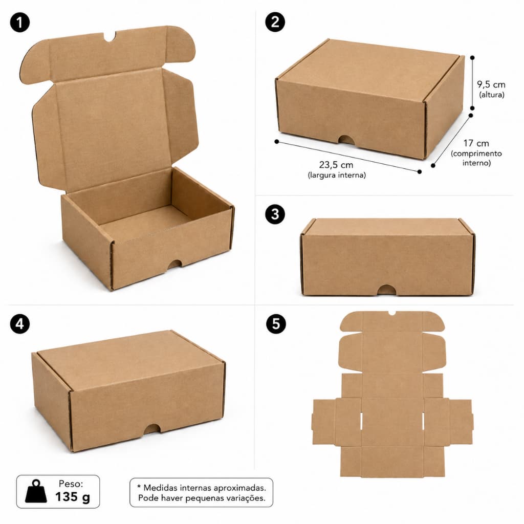 Kit 20 Caixas Papelão 23,5x17x9,5 Referencia 2 Potes 1kg