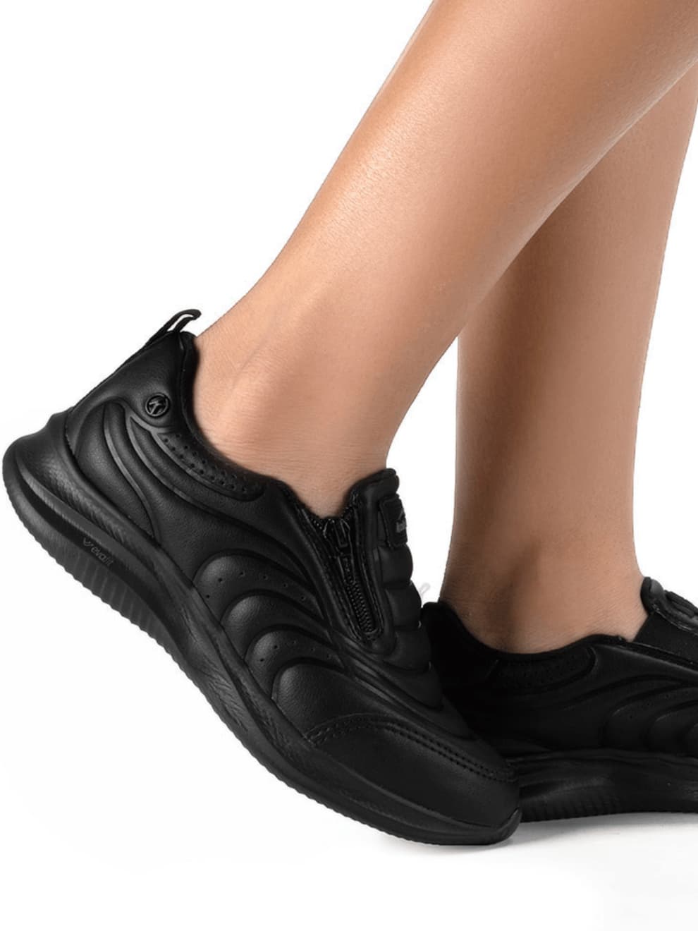 Tênis Feminino Kolosh Zíper EVAFit Solado Leve Macio Confortável Calce Fácil Casual Trabalho Enfermagem Dia a Dia