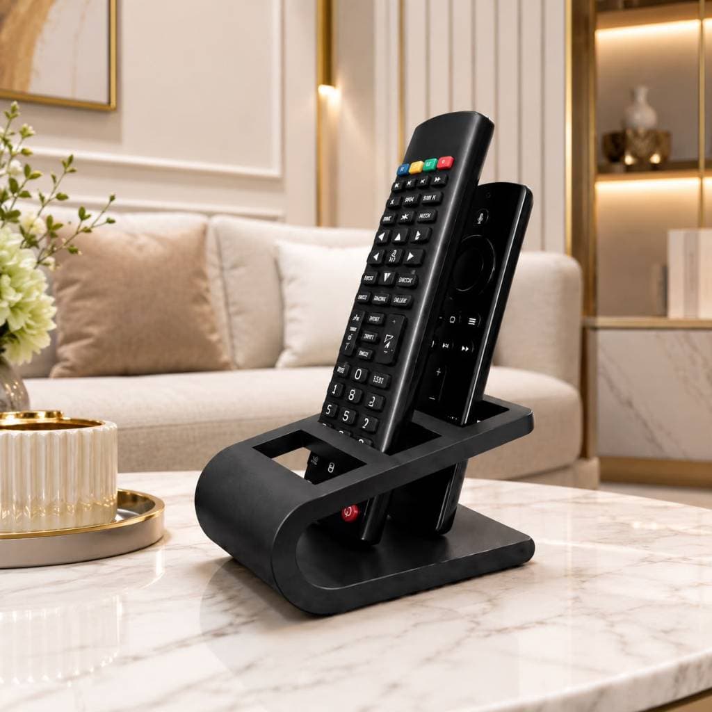 Porta Controle Remoto 3 Divisórias | Suporte Controles TV AR Mesa | Moderno | Decorativo | Organizador Sala | Objeto