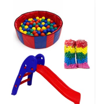 Kit Infantil Baby 2 em 1 – Escorregador Baby + Piscina Redonda com Opção de 100 ou 200 Bolinhas