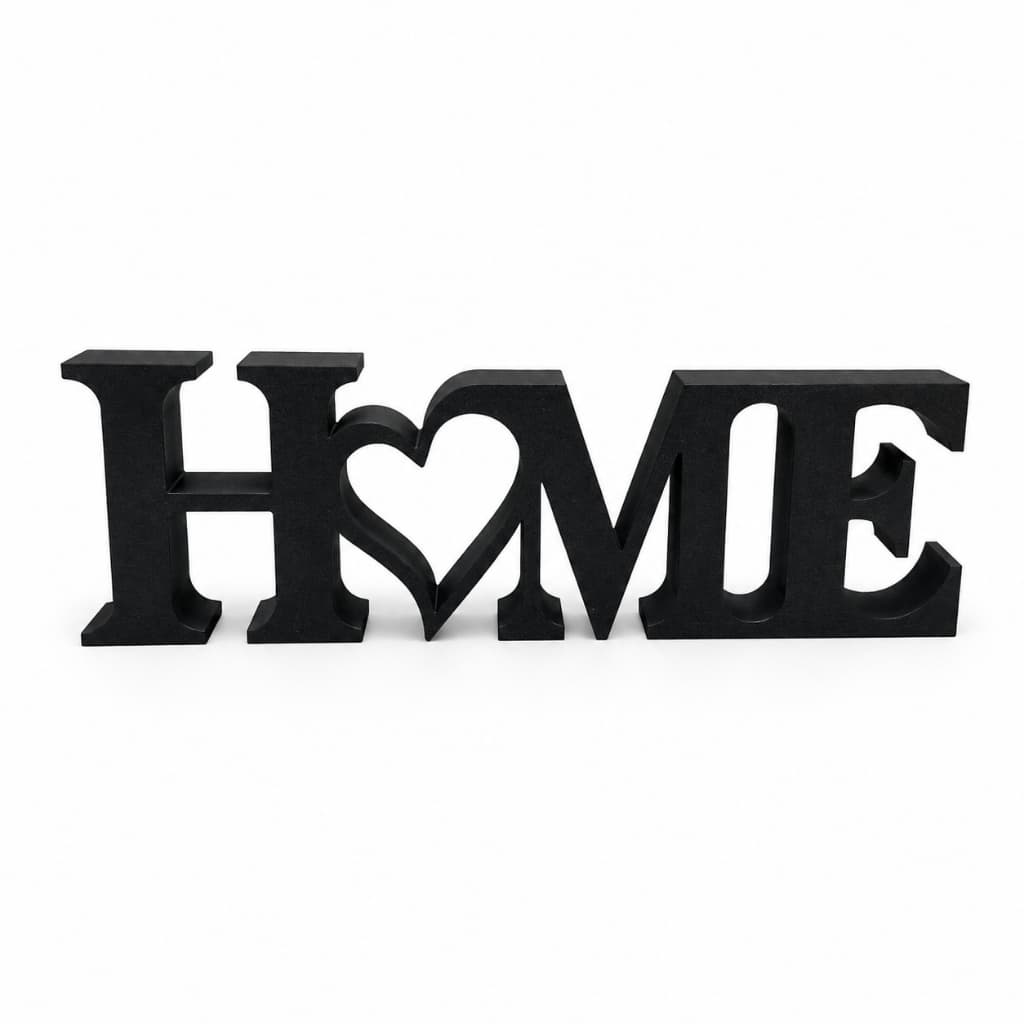 Escultura Decorativa HOME com Coração | Enfeite Moderno para Sala, Quarto e Escritório