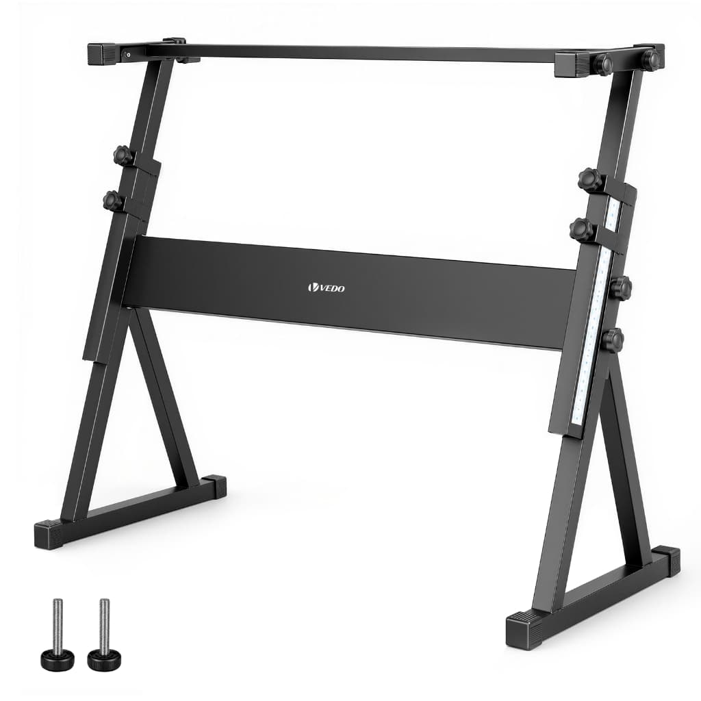 Suporte para teclado de piano – Suporte profissional reforçado e ajustável no estilo Z – Adequado para pianos digitais d