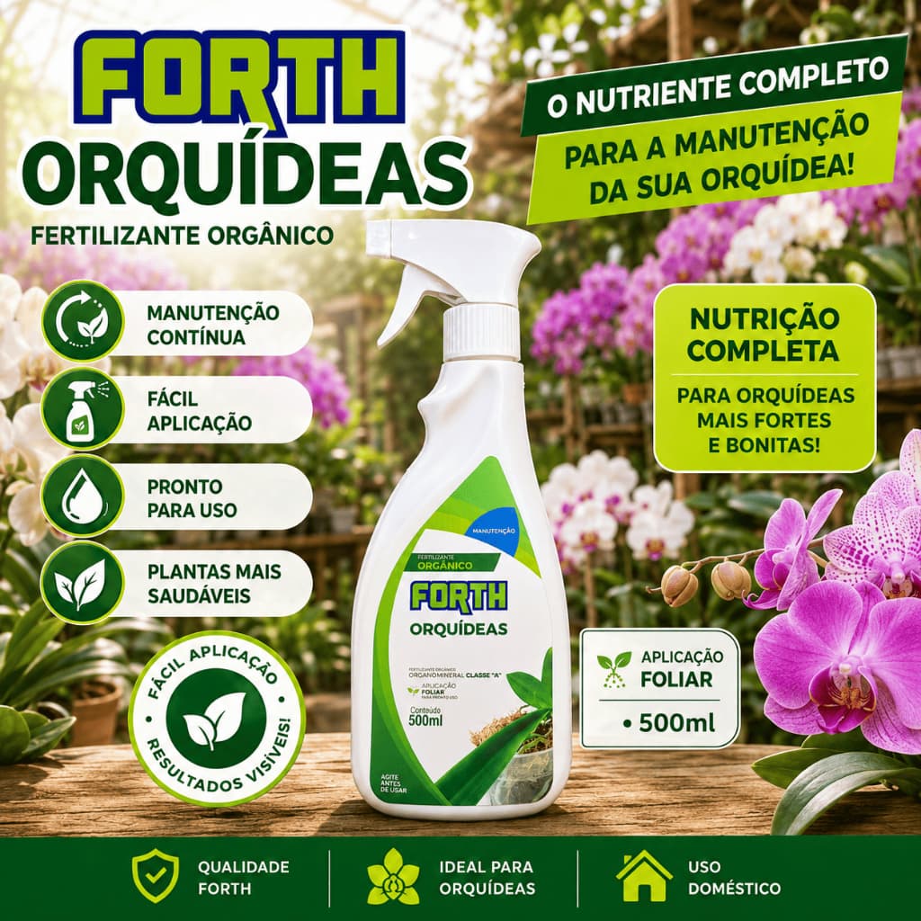 Fertilizante Adubo Orgânico Forth Orquídeas Manutenção 500ml Pronto Uso Spray