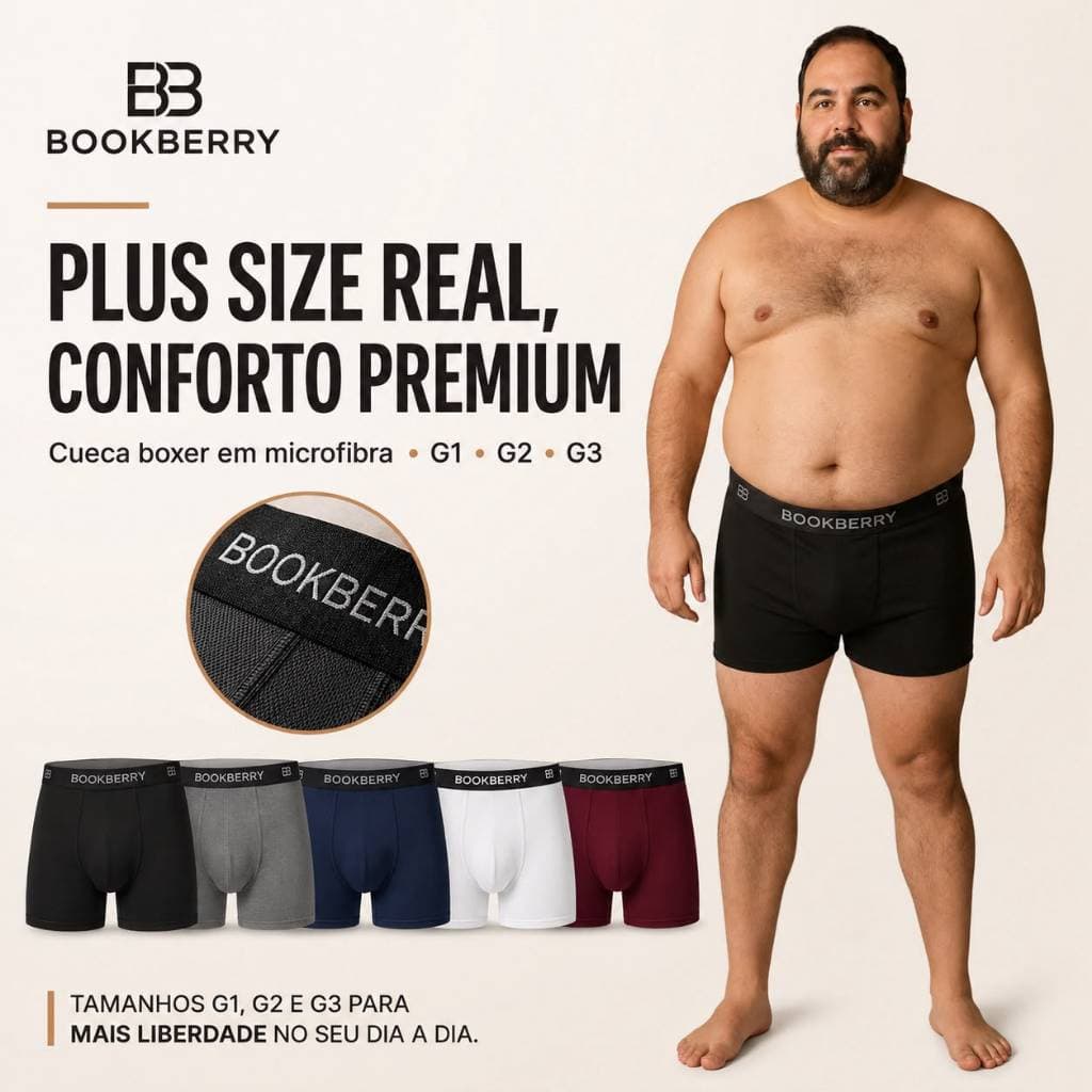 Kit 5 ou 10 Cuecas Plus Boxer Box Microfibra Masculino