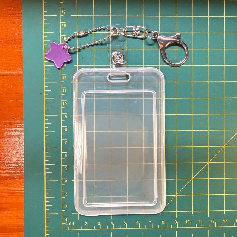 Holder para Photocard com Pingente de Estrela - Porta Photocard Transparente - Porta Crachá