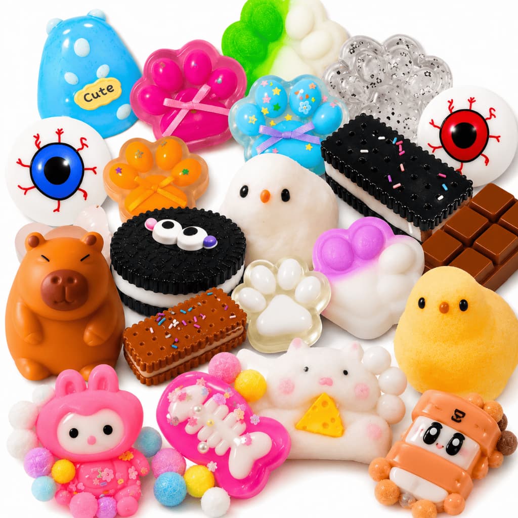 Kit 3 Squishy Taba Alívio Estresse Apertar Antistress Tiktok Kawaii Descompressão Fidget