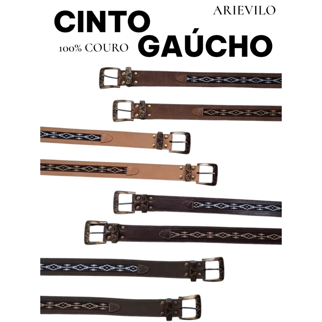 CINTO GAÚCHO 100% COURO MASCULINO E FEMININO