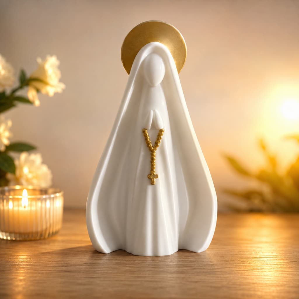 Escultura Nossa Senhora Aparecida, Moderna e Minimalista Decorativa 13cm de altura