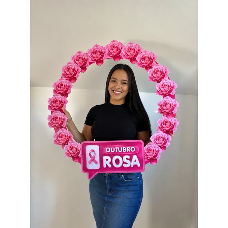 Decoração para bambolê Outubro Rosa