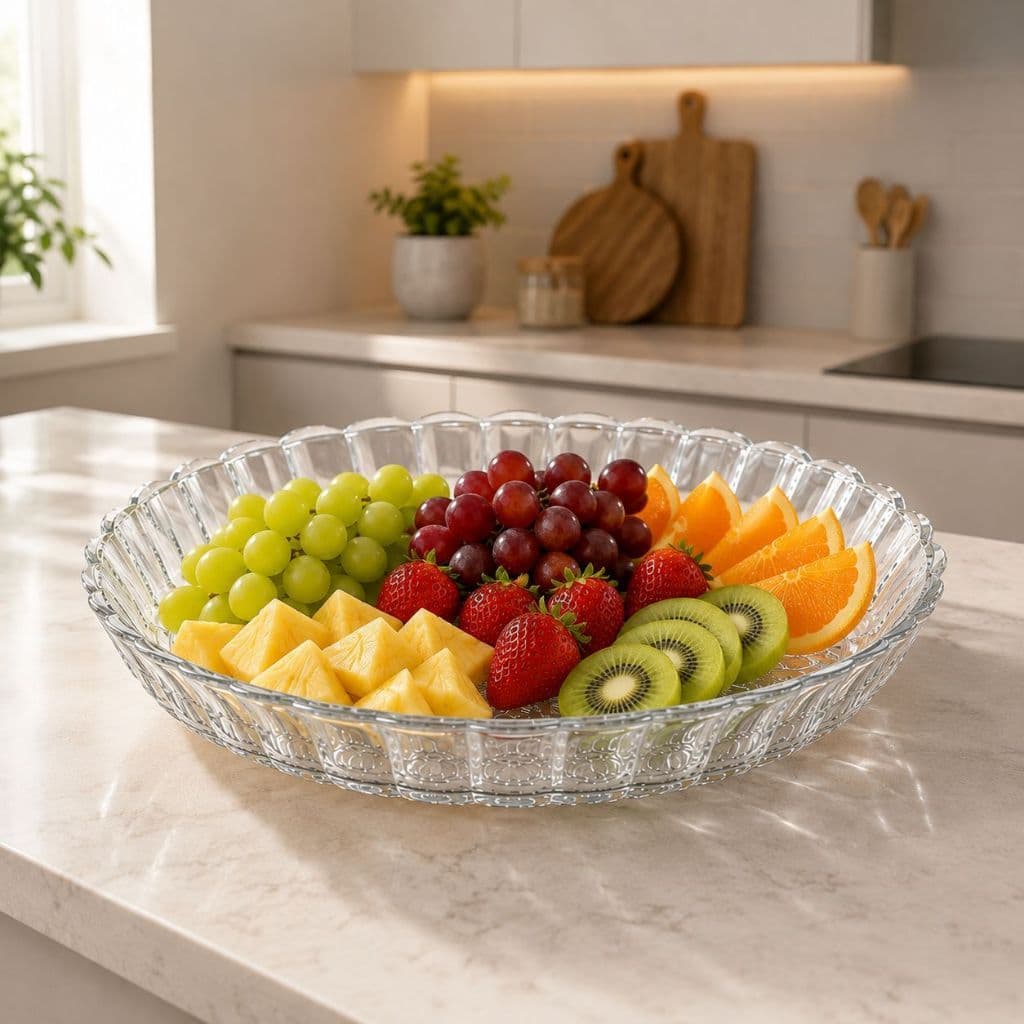 Prato Redondo Centro Mesa Com Borda 30cm Sobremesa Pudim Bolo Frutas