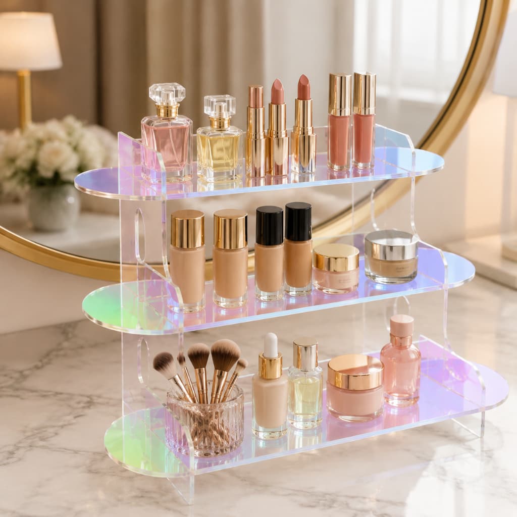 Escada Organizadora Acrílico Maquiagem Esmaltes Display Expositor Variados