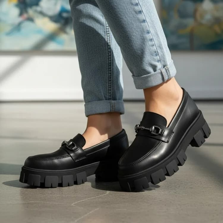Mocassim Feminino Tratorado Sapato Oxford Plataforma Blogueira Tendencia