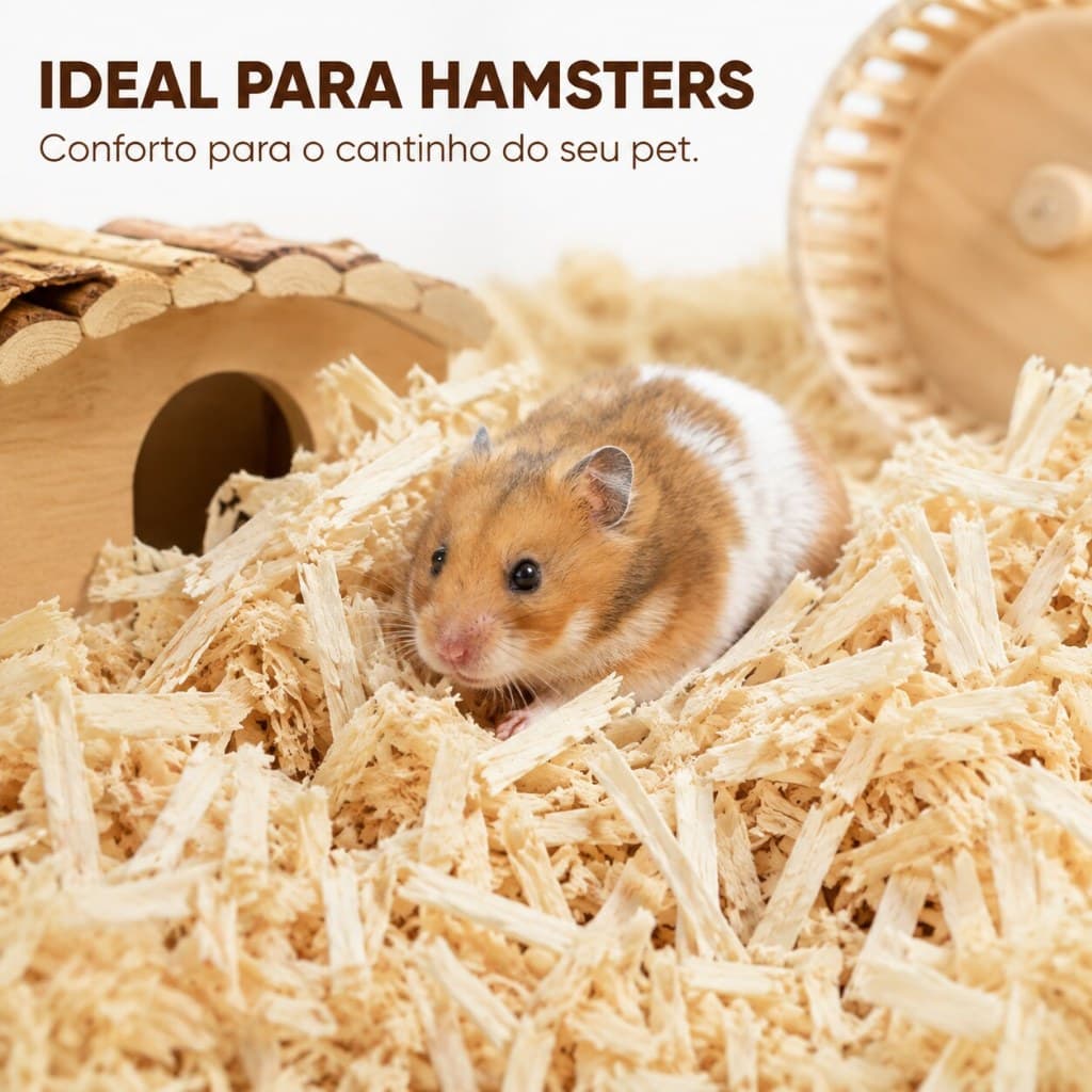 Serragem Grossa Maravalha para Pets Cama Higiênica Coelho Hamster Roedores Porquinho-da-Índia e Galinheiro
