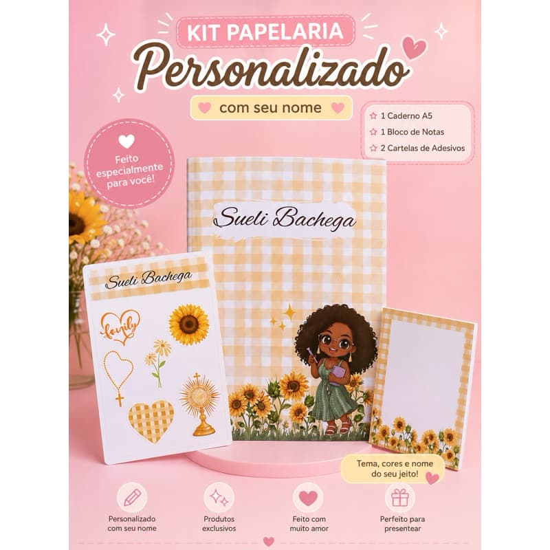 Kit Papelaria Personalizada com Nome | Presente Criativo