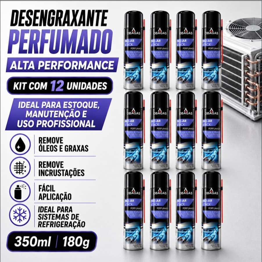 KIT 12 Desengraxante Perfumado Aromatizante Veicular e Ar Condicionado