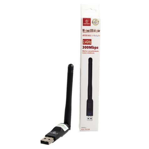 Antena Wi-Fi USB 300 Mbps 2.4 GHz | Longo Alcance | Plug & Play | Compatível PC e Notebook