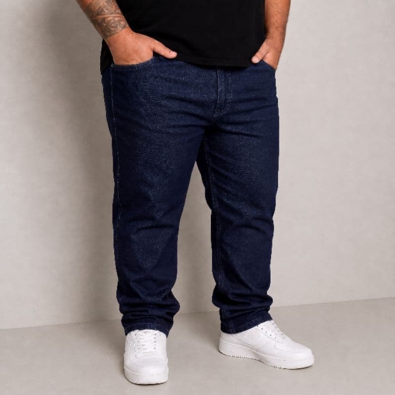 Calça Jeans Masculina Plus Size 48 ao 58 com Elastano Lycra Cintura Confortável Tamanhos Grandes Casual Trabalho