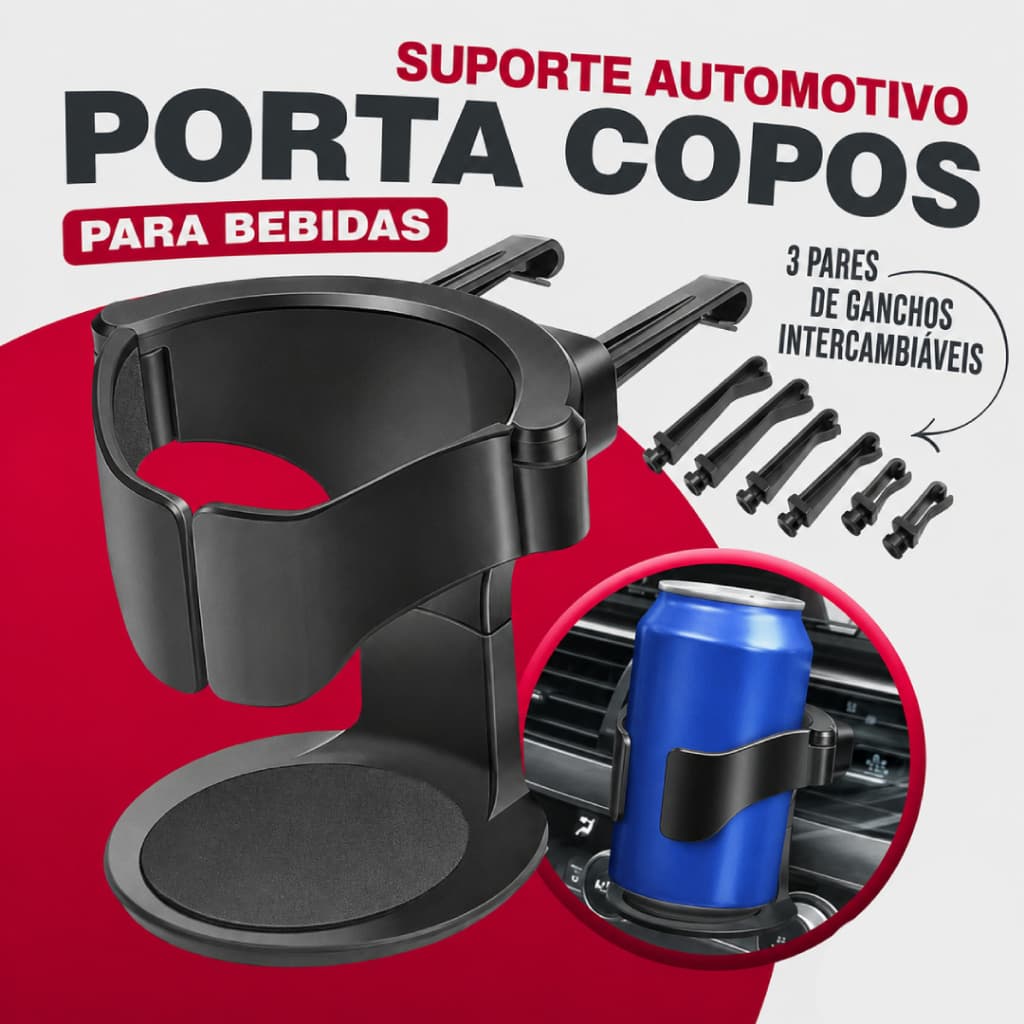 Porta Copos Universal para Carro Caminhão Ônibus Ajustável para Copos e Latas