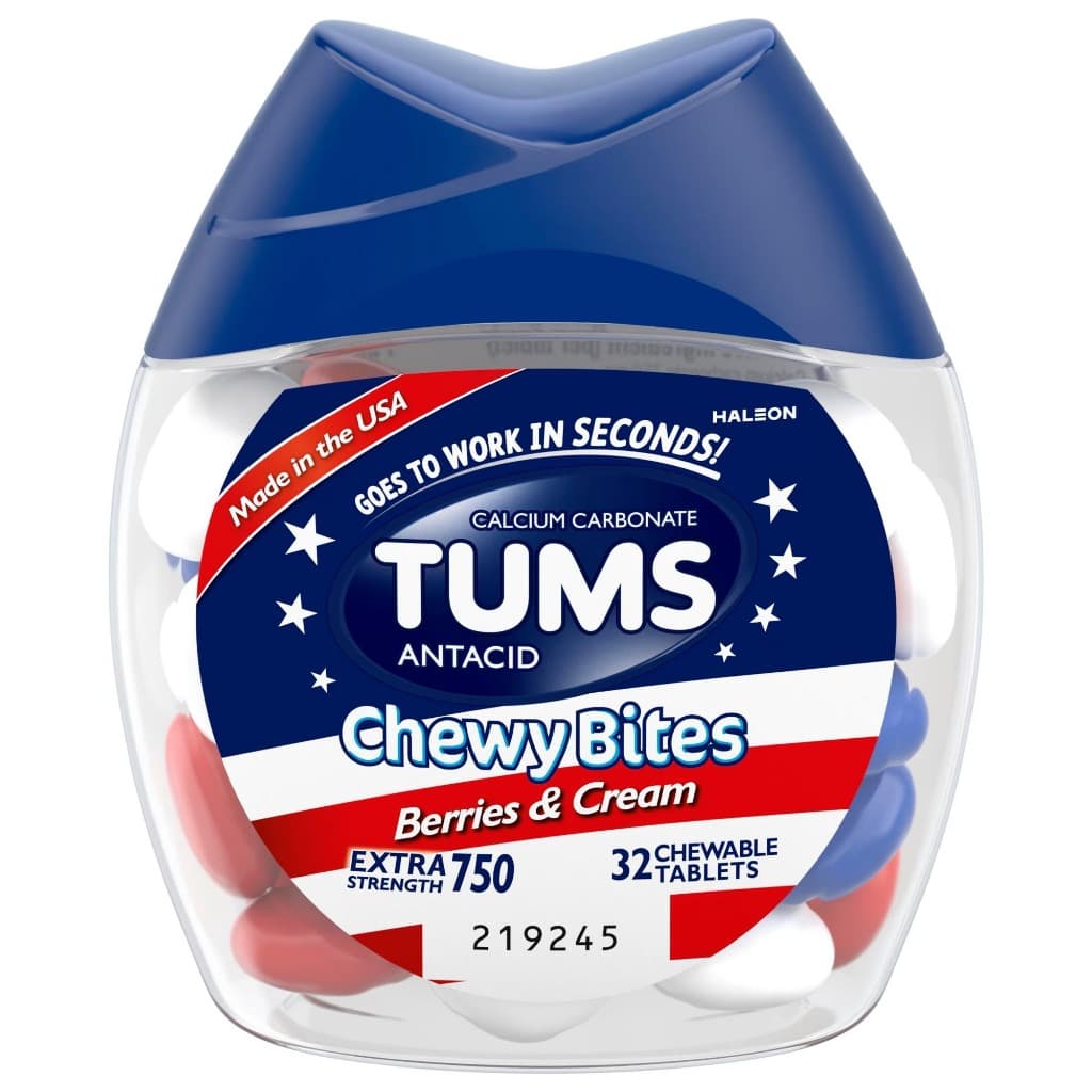 Pastilhas Antiácido Tums Chewy Bites Frutas Vermelhas - 32 Pastilhas