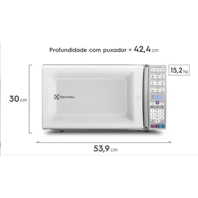 Micro-ondas Electrolux 34L Branco com Função Tira Odor e Manter Aquecido (MEO44)