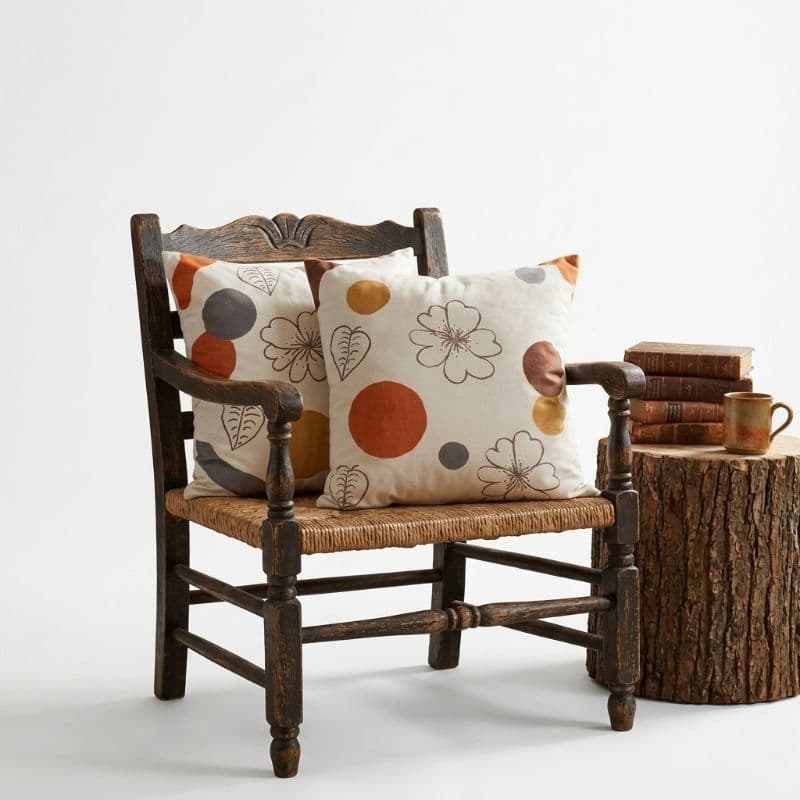 Capa de Almofada Decorativa kit 2 peças Percal Algodão 47x47 Artesanal Silkada a mão