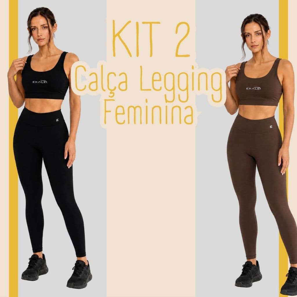 Kit 2 Legging Feminina Suplex Cintura Alta Para Academia Várias Cores 1005-K2