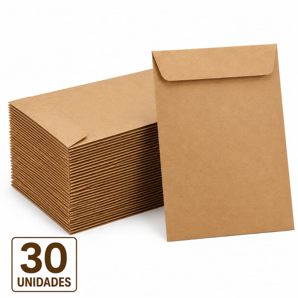 30 Envelope Kraft Pardo A5 176x250mm Scrity (MEIA FOLHA D SULFITE)