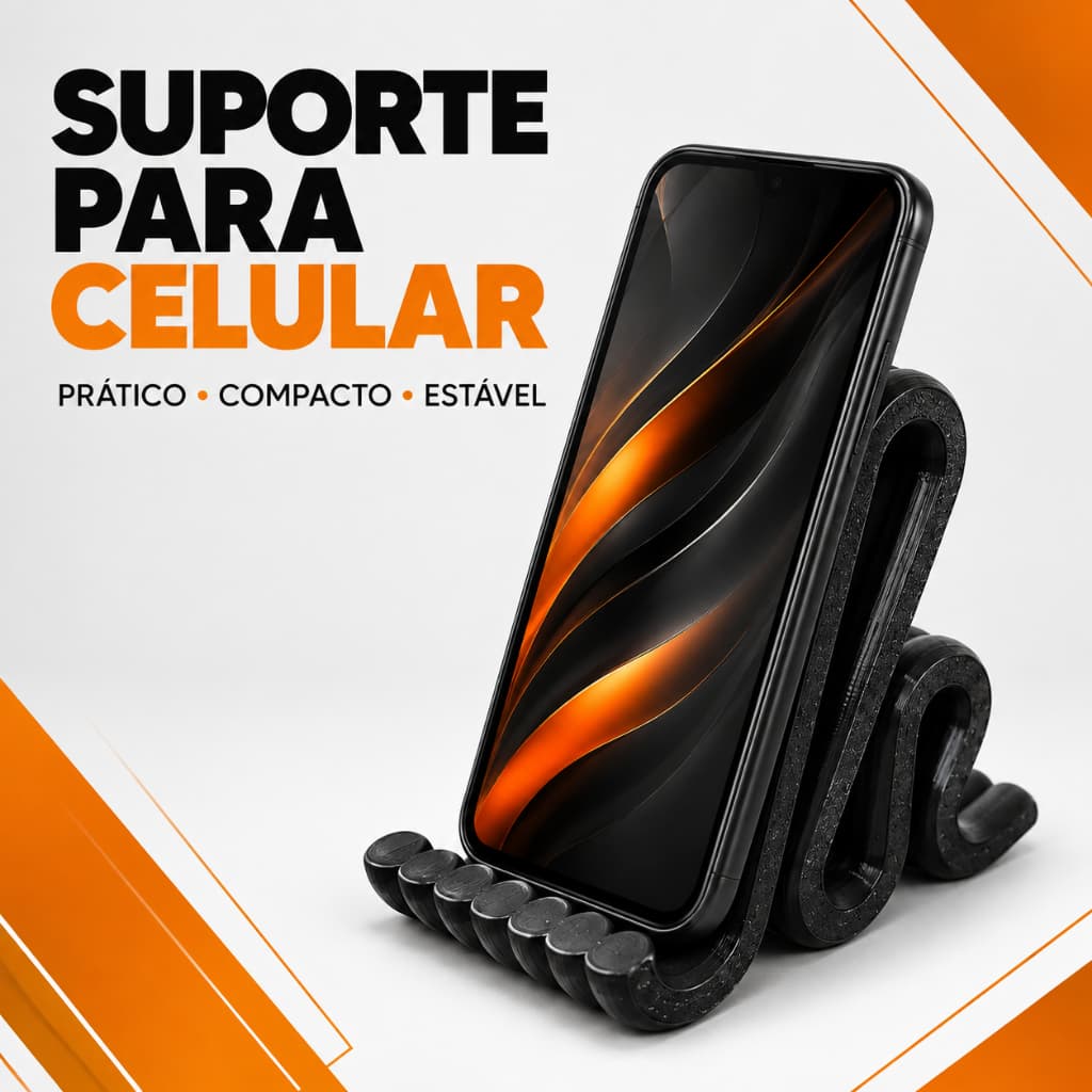 Suporte para Celular de Mesa Universal Porta Smartphone Vertical Horizontal Compacto