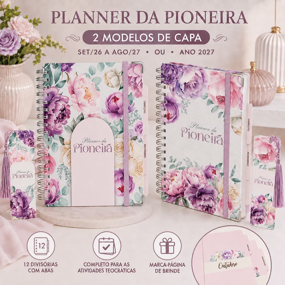 Planner da Pioneira Regular JW Personalizado + marca-página