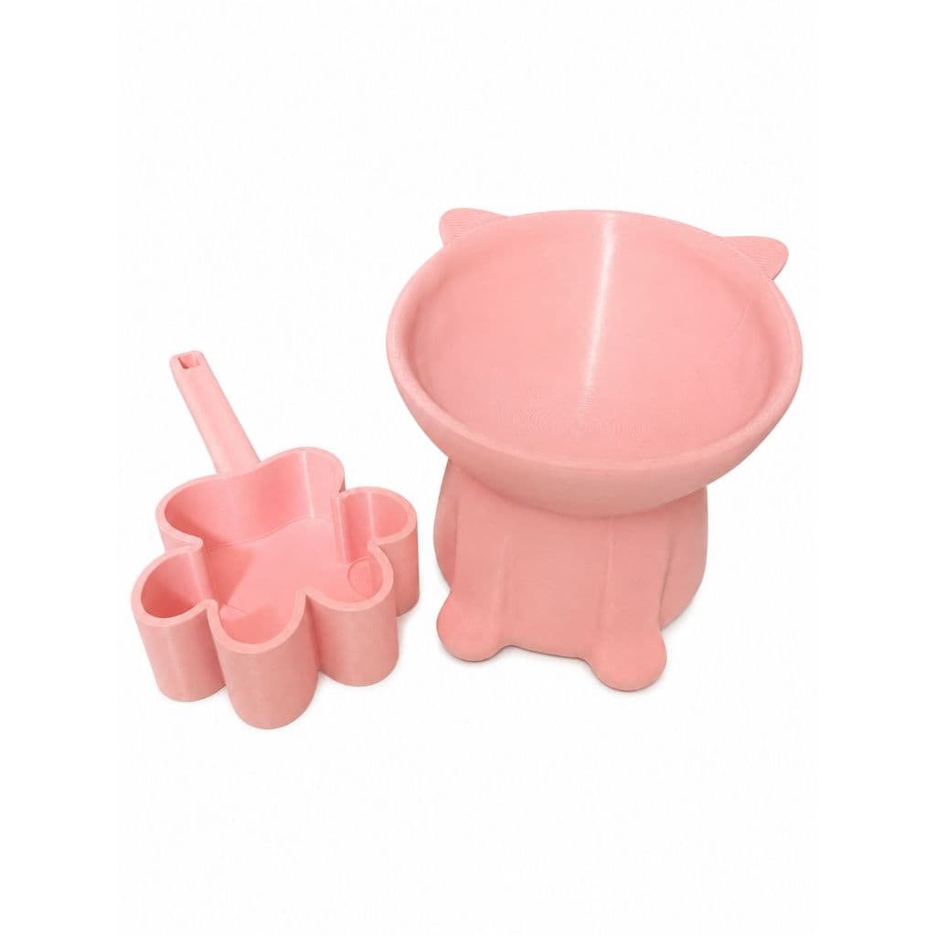 Kit Pet 2 em 1 – Comedouro e Pá para Ração em Formato de Gatinho | Alimentador Pet