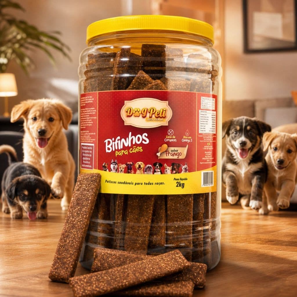 Bifinho Petisco Cachorro Frango 2kg Cachorro Agrado Snack Recompensa Adestramento Cão Pet DogPeti Treino