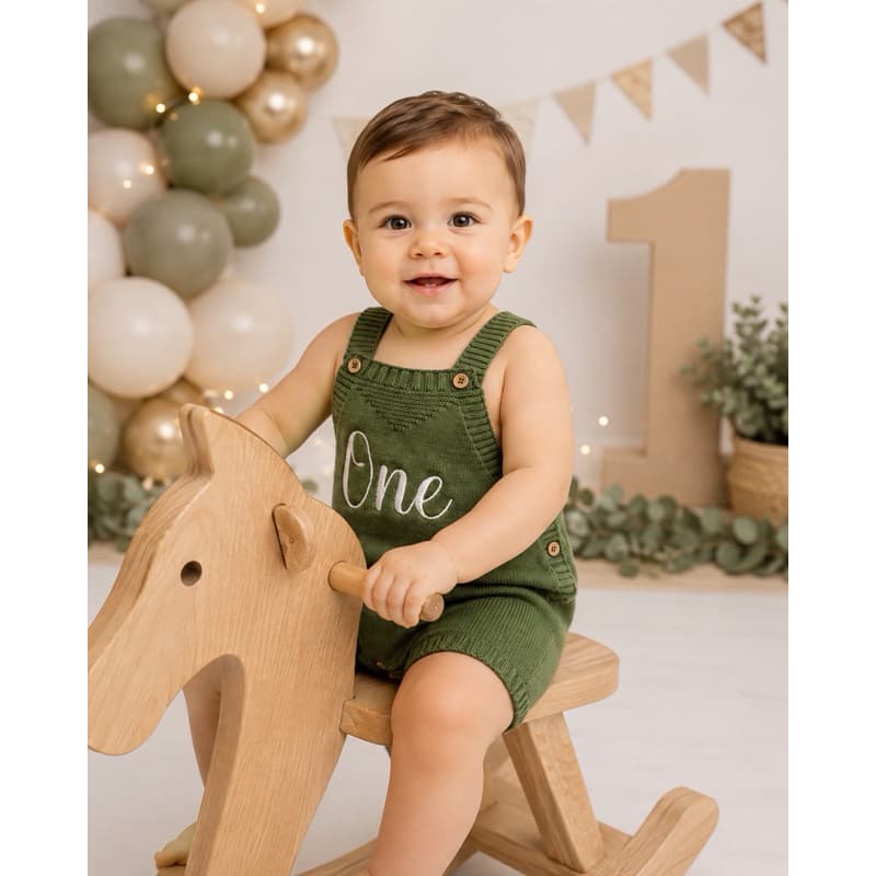 Romper Jardineira Personalizado Com Nome Bebê Tricô