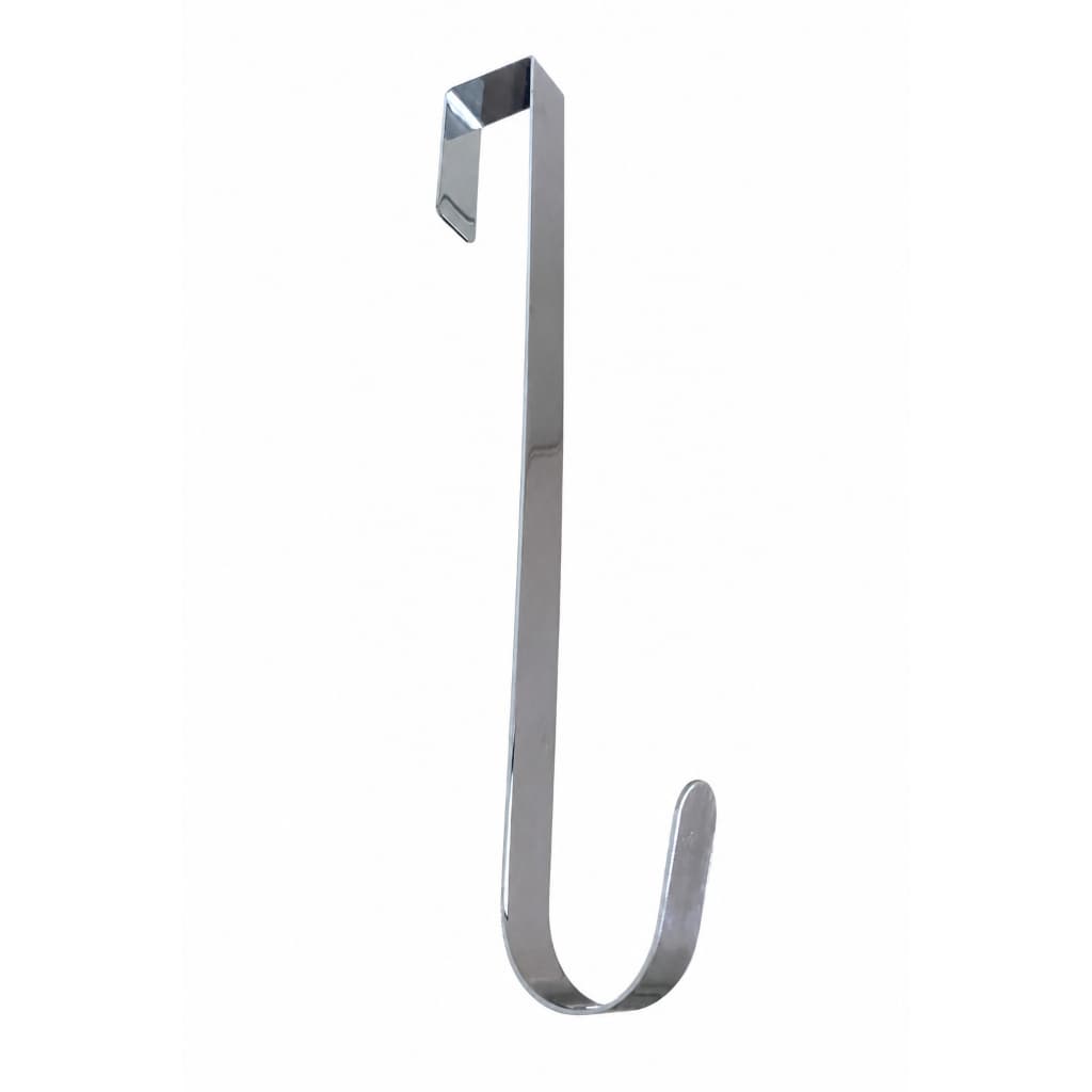 Suporte Guirlanda Prata Liso Natalina Para Porta 38CM