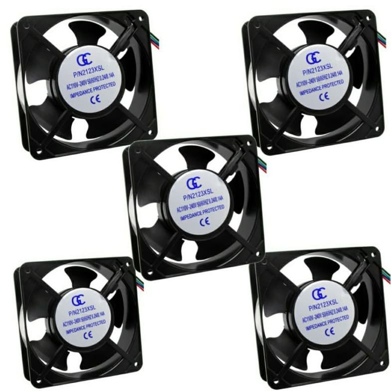5X Micro Ventilador 120x120 Bivolt Fan Cooler Ventoinha 120x120x38 110/220v.
