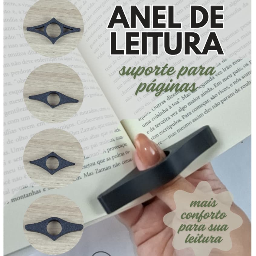Anel de Leitura | Suporte para Página | Separador de página para leitores