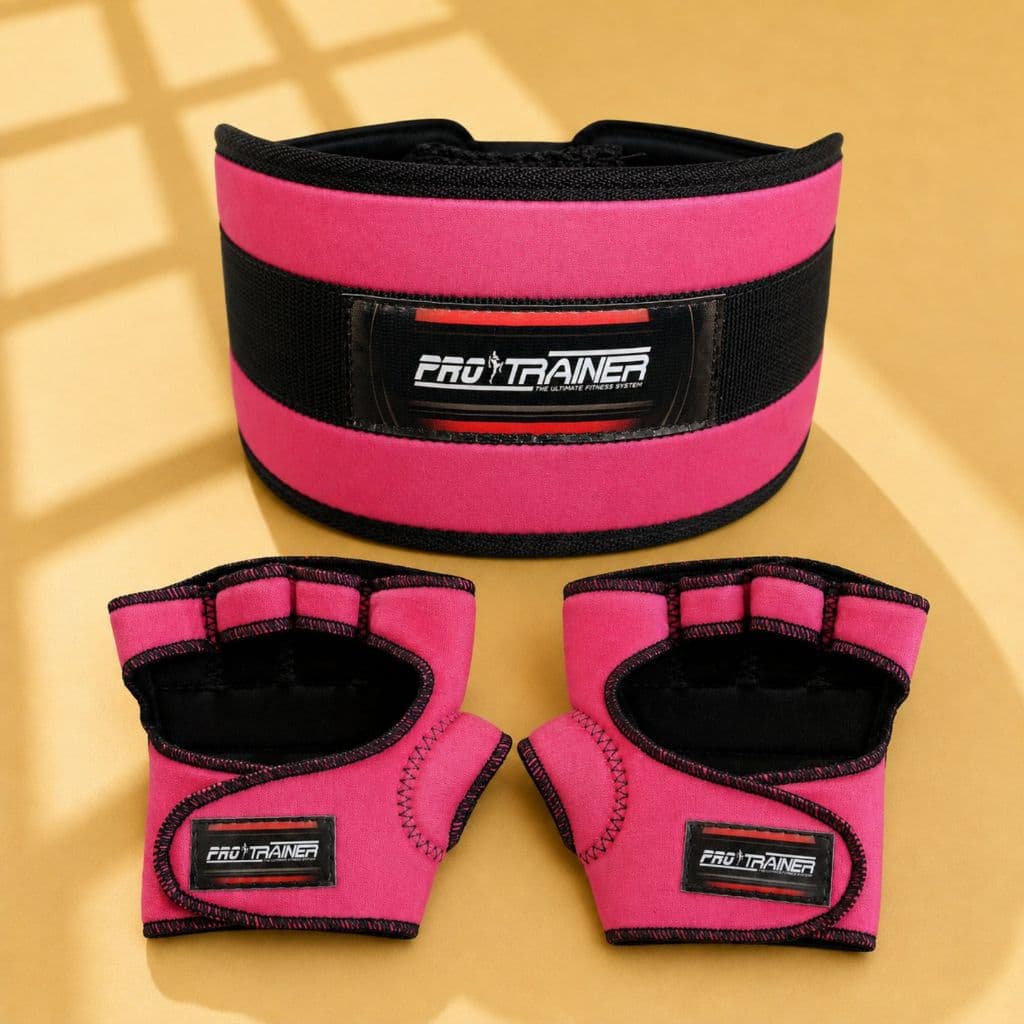 Kit Cinturão Academia + Luva Musculação Pro Trainer – Agachamento Treino Fitness Mão Pulso Musculação