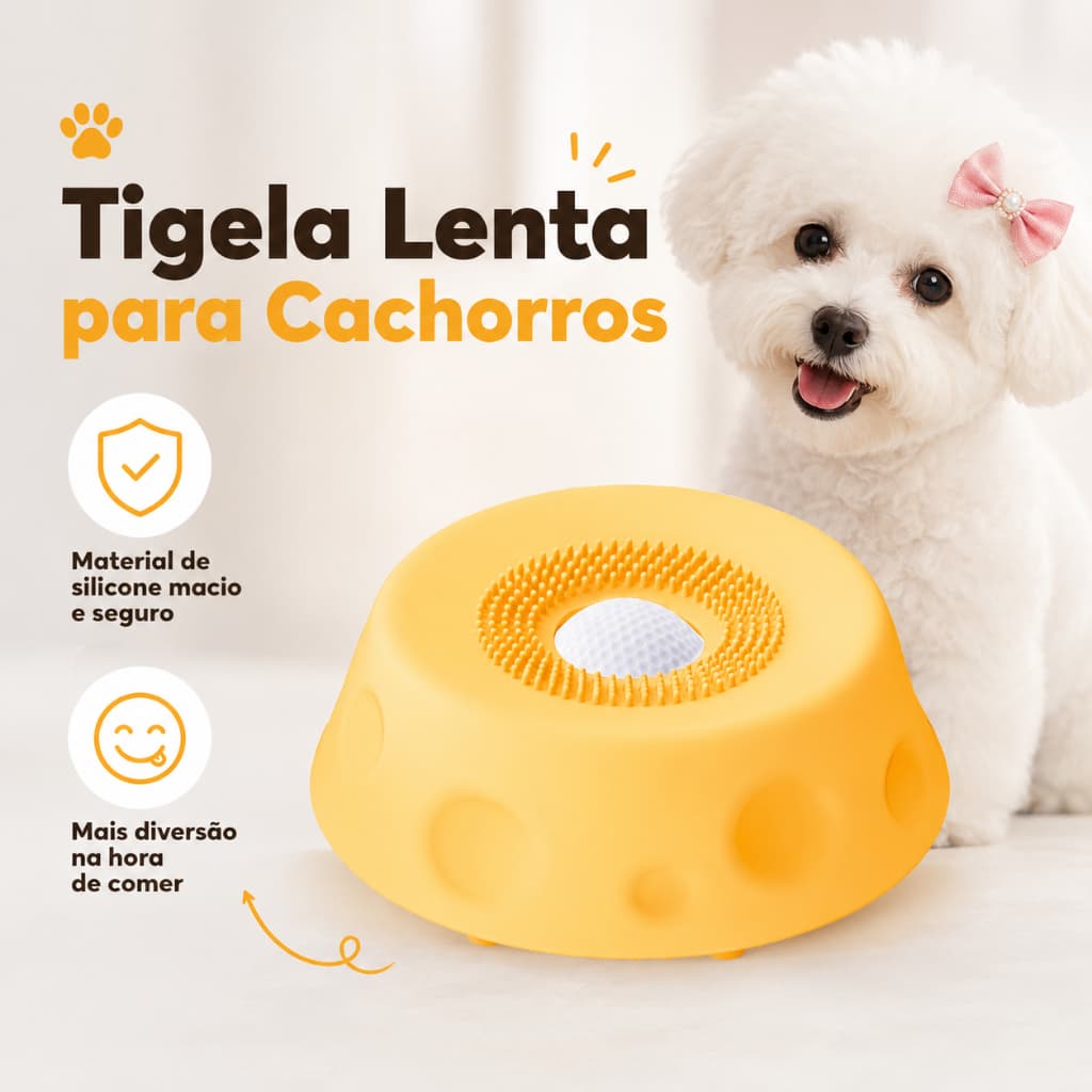 Comedouro Interativo para Cachorro Comedouro Lento de Silicone Pet Lambe Lambe Antiestresse