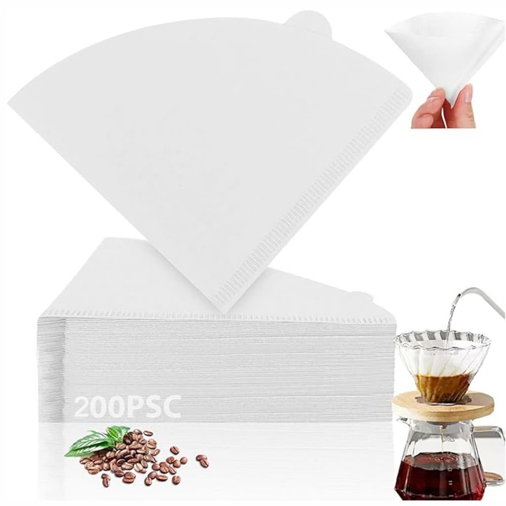 Kit 200 Filtros de Papel unidades Cone Tamanho V01 ou V02 Tipo Passador de Café Branco
