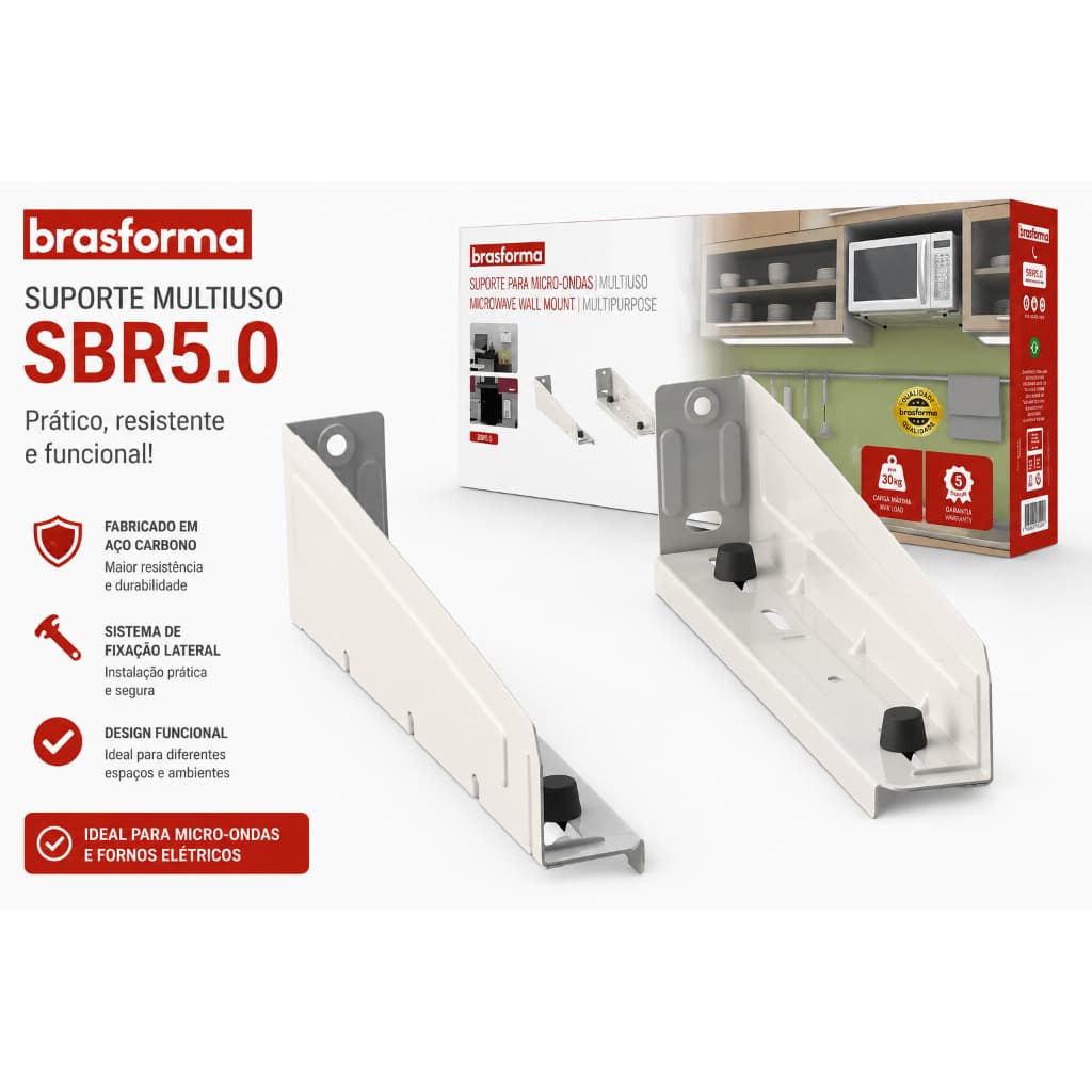 Suporte para Forno Microondas Multiuso Branco SBR5.0