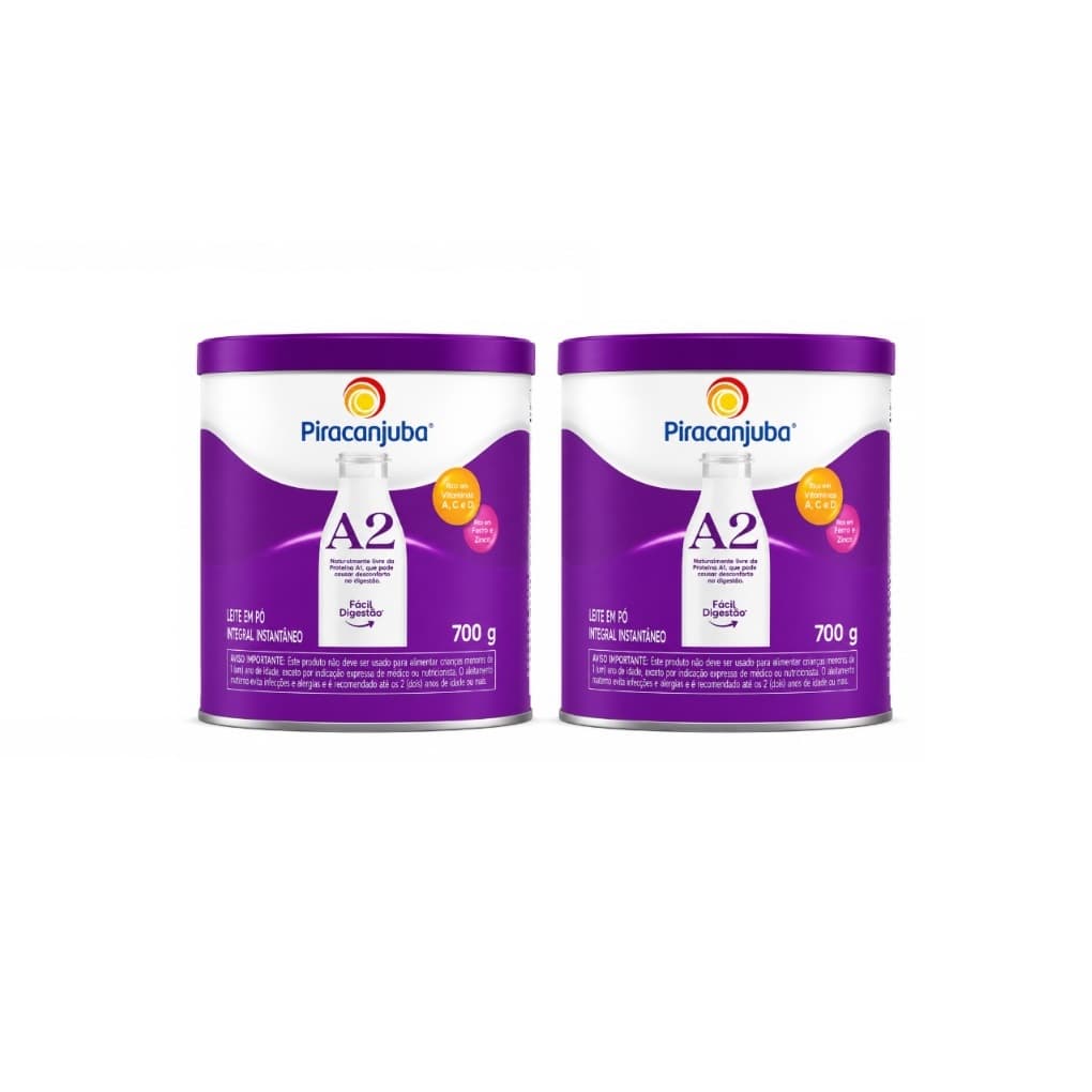 Kit 2 Latas de Leite em Pó A2 Piracanjuba 700g