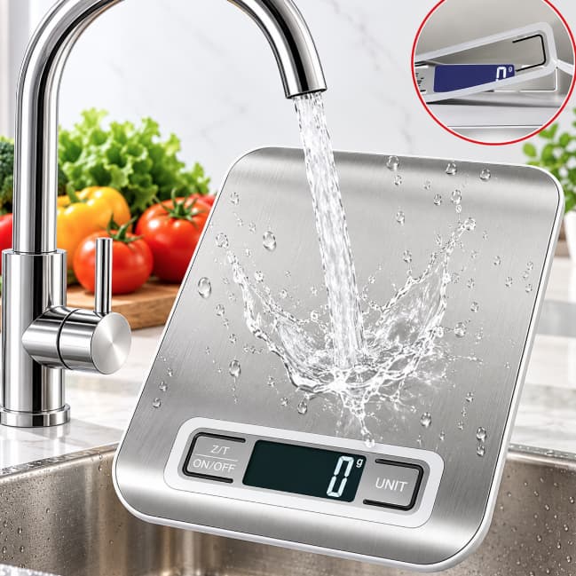 Balança Digital de Cozinha Inox alta precisão com Visor digital de ate 10Kg