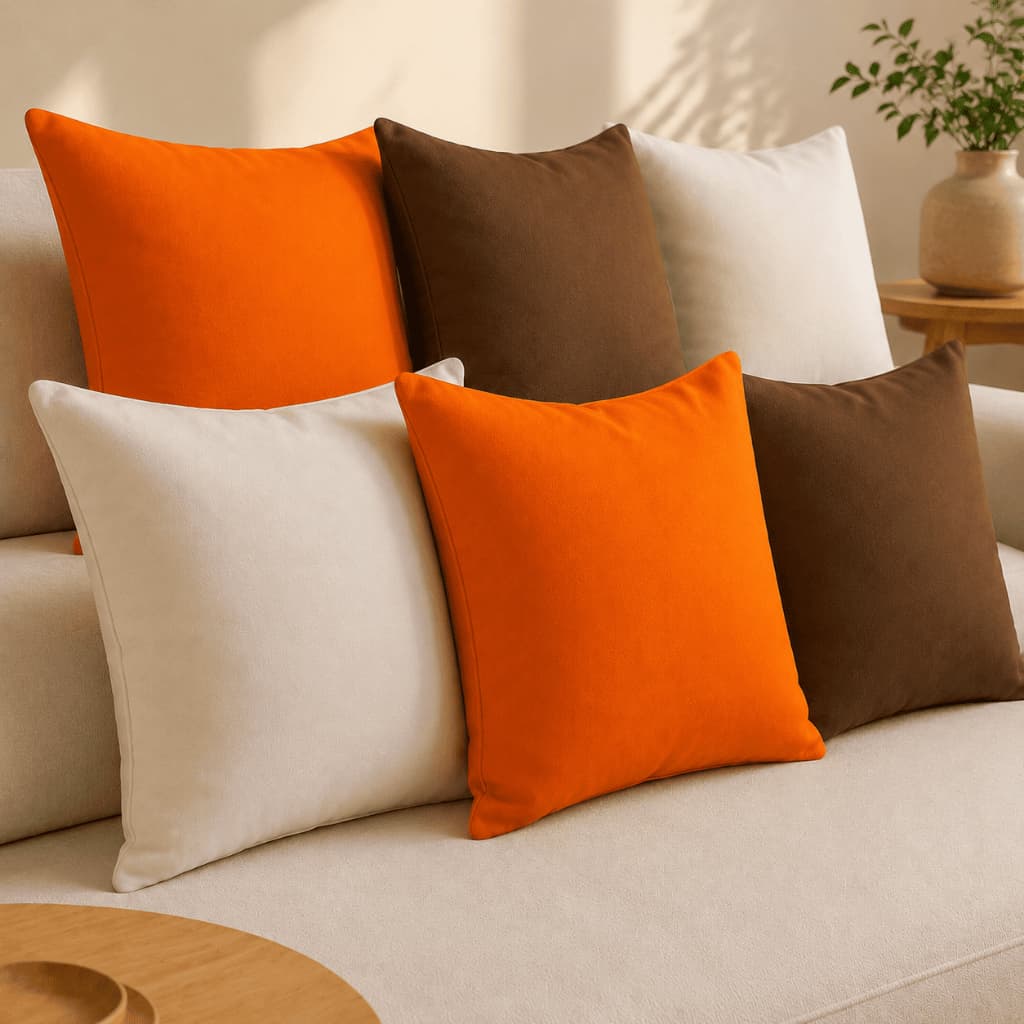 Kit 6 Capas de Almofada 45x45 em Oxford para Sofá Sala e Quarto Sem Enchimento