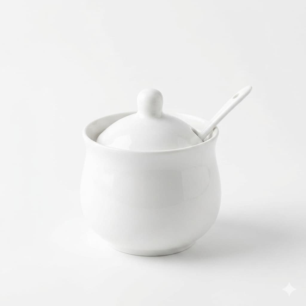 Açucareiro e Saleiro Porcelana 1ª Linha com Colher Cantinho do Café Mesa Posta Cozinha Moderna Elegante