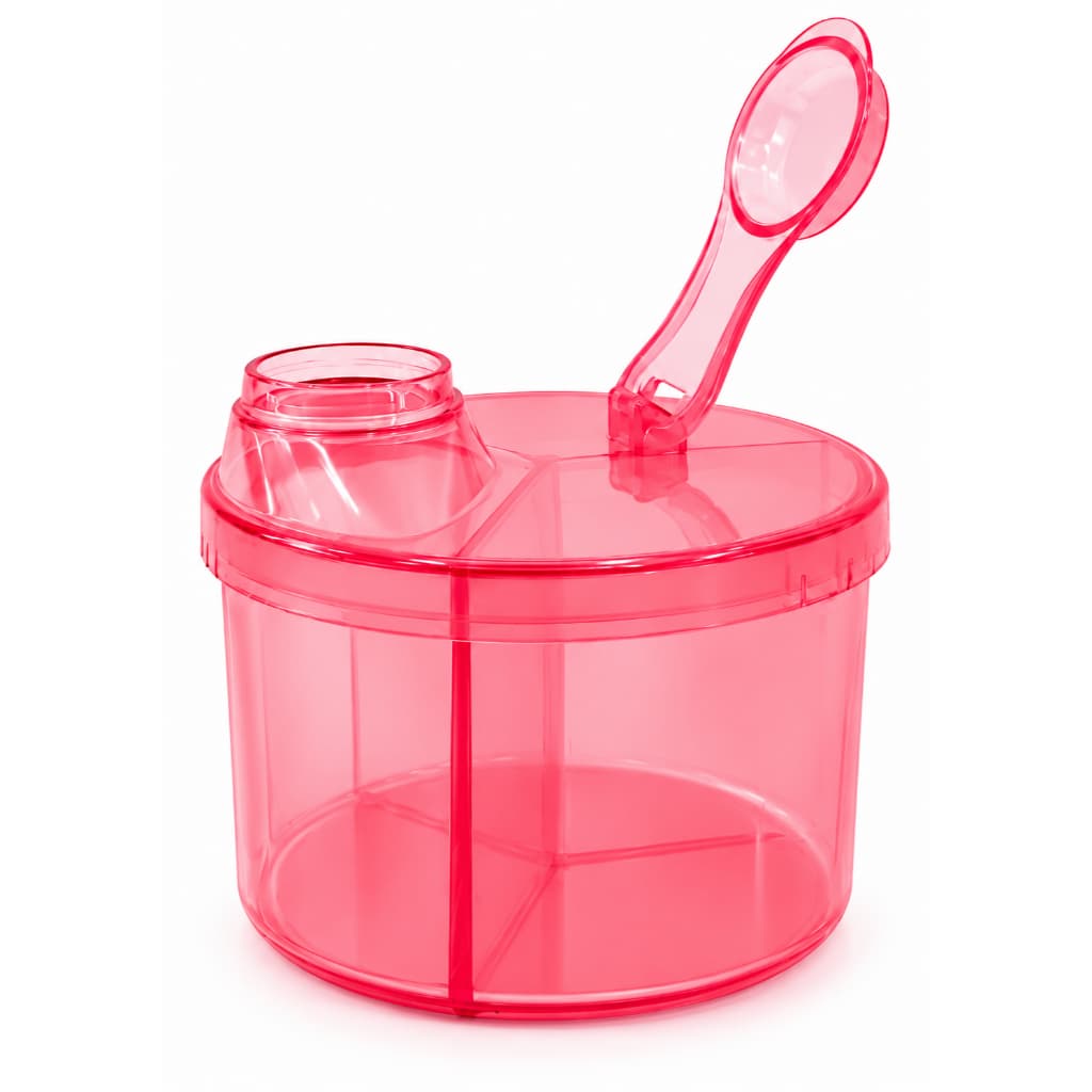 Porta Leite Em Pó Infantil Com Dosador Rosa Coral