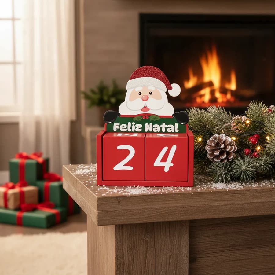 Mini Calendário De Natal / Pascoa Decorativo Em Mdf Contagem Regressiva