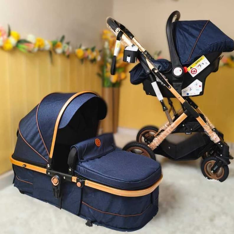 Kit Carrinho de bebê Mousés Multifuncional europeu+ Bebê conforto Acoplável, Amortecedores, completo